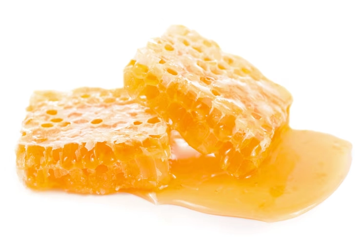 Nid d'abeille imbibé de miel